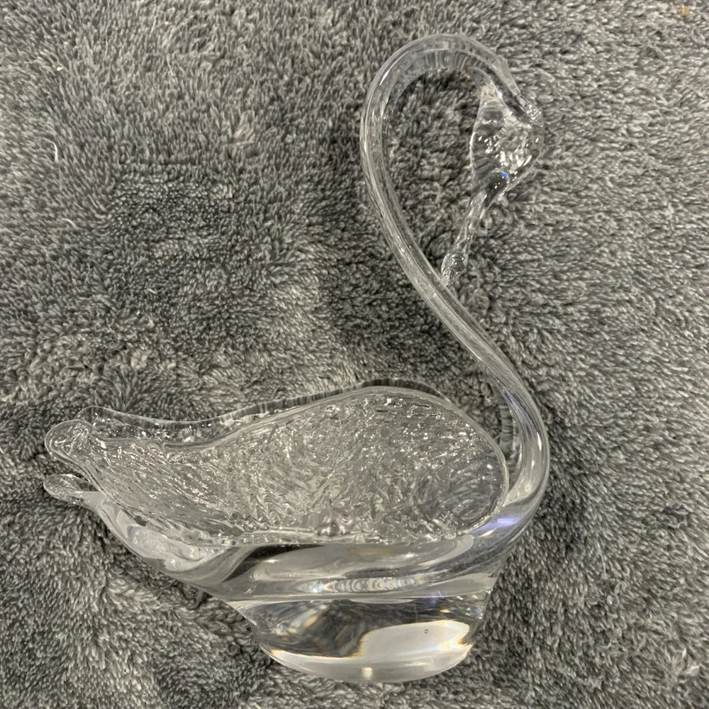 Vintage Cavan Ireland Crystal Swan candy‎ dish